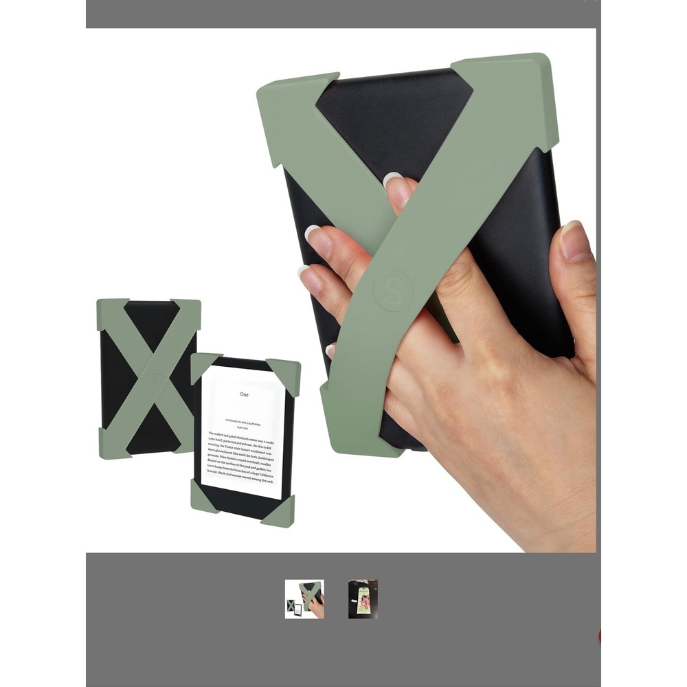 Strapsicle Silicone Hand Straps for 6 inch Kindle Paperwhite Kobo Sage Green 2PK